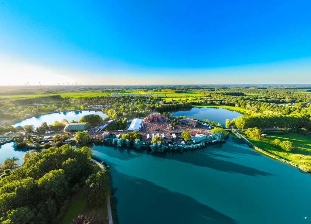 Aerial view of The Qontinent 2024, Puyenbroeck provincial domain