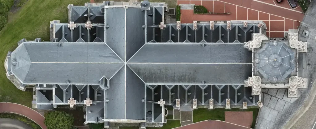 St Catherine’s Church in Hoogstraten from directly above, from the 3D model