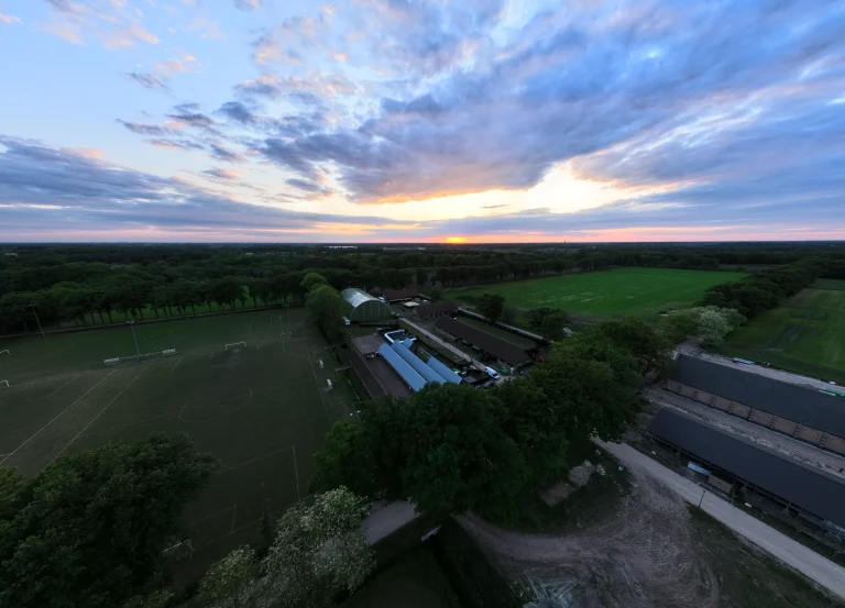 Aerial of the Open Schuren in Merksplas-Kolonie at sunset during Vagebond Weekend 2025